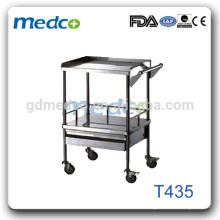 High quality hospital trolley with stainless steel frame for sale T435